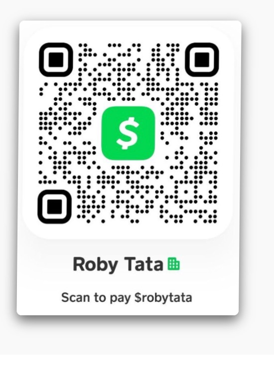 CashApp QR — Scan to pay $robytata